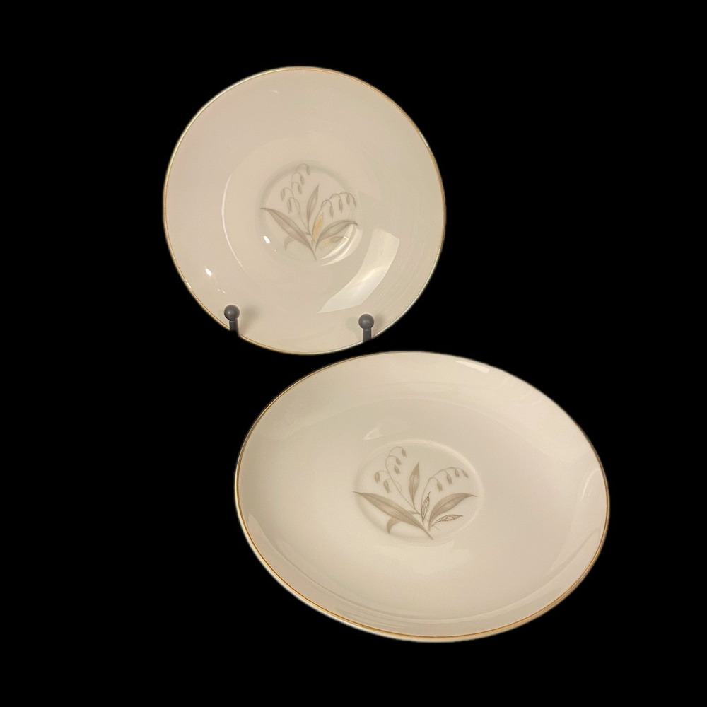 Kaysons Saucers Set of 2 Gold Trim Golden Rhapsody Floral Fine China Japan